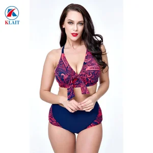 Flower Printed Two Piece Sexy Summer Plus Size Spandex Beachwear