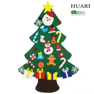 DIY 3D Felt Craft Kits Handmade Artificial Christmas Tree Set Kids Home Decoration with Merry Christmas Ornaments!