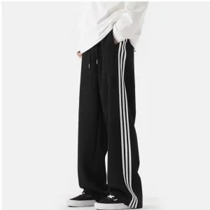 Teen Boys Striped Joggers Loose Fit Breathable School Pants
