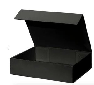 Black Flap Lid Packaging Cardboard Bespoke Custom Folding Boxes