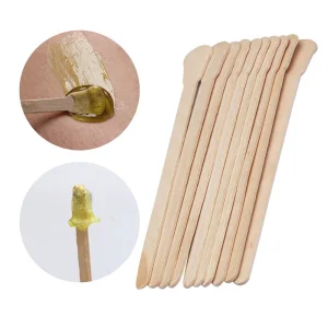 Ail Salon Eco-Friendly Disposable 3.5'' Mini Round Flat Craft Wooden Spatula Small Cosmetic Wooden Sticks For Waxing