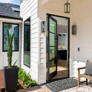 Custom Exterior Entrance Double Glass Aluminum Pivot Door Exterior Swing Entrance Doors