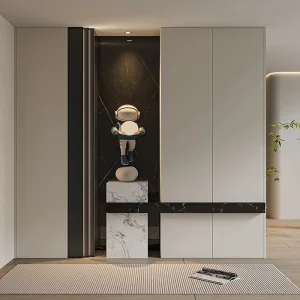 Modern Light Wood Entryway Shoe Cabinet