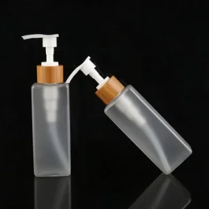 Premium Frosted Glass Plastic Pump Lotion &amp; Shampoo Bottles 120ml PET Organic Cosmetic Packaging Bottle