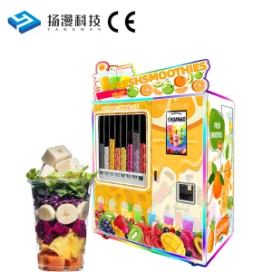 Festival & Amusement Park Ready Plug-in DIY Fresh Fruit Smoothie Vending Machine with Customizable Light Box & Stickers