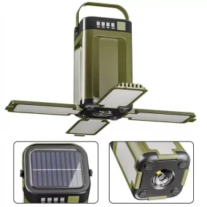Lámpara de camping solar recargable plegable y a prueba de agua para jardín y campamento