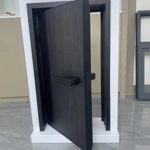 Interior Invisible Solid Hidden Door with Handle Primed with Black Hidden Frame