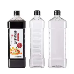 Pet Clear Condiments Squeeze Soy Sauce Plastic Oil and Vinegar Bottle