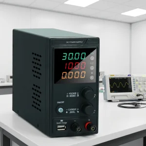 MYAMi Single Output 30V 10A 300W Bench DC Adjustable Power Supply Variable for Lab Repair DIY School Use & Battery Charging