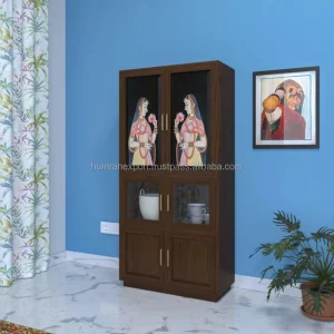 Large Wooden Wardrobe With Built in Shelving Providing Easy Organization For Clothes Shoes And Accessories
