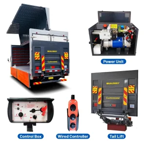 0.5ton-2ton Remote Control Tail Lift Hydraulic Tailgate Lift System for Trucks