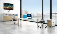 Contemporary Work Desk and Seating Set for Modern Office Environment