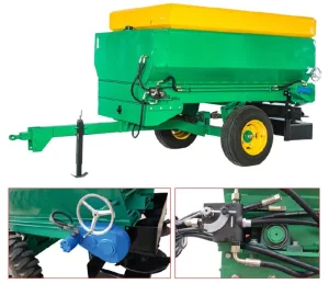Manure Spreader Tractor Trailed Double Transmission Chains Farmyard Manure Spreader Large Fertilizer Spreading Machine