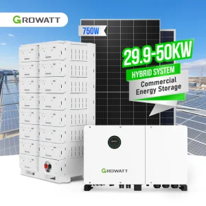 Growatt 30kw Hybrid Solar Energy System 30 Kw 40Kw 50Kw Complete Solar Panel Kit With Battery For Commercial Industrial Use