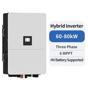 Deye 60kw Hybrid Solar Power Inverter 70kw Sun-80K-Sg02HP3-EU-Em6 EU 380V Three Phase 80kw Hybrid Inverter Commercial High Power