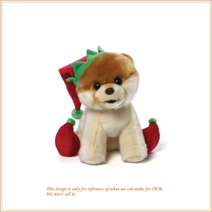Cute Puppy Dog with Christmas Hat Standing Doll Hot Selling