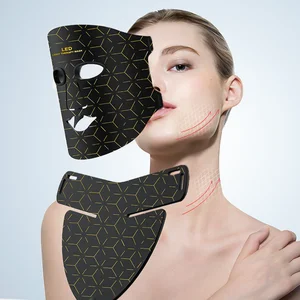Black 635nm 850nm 4 Color Silicone Infrared Led Facial Face Mask Light Therapy Led Red Light Therapy Mask for Beauty Salon