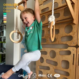 CPC Wooden Indoor Climbing Frame Wall Ladder For Ages 2 To 10 Kids Montessori Toddler Climber Panel Active Play Gym