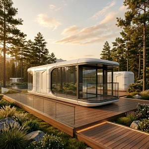 Luxury Space Capsule House Prefabricated Mobile Hotel Pod with Smart Home System Modular Glamping Cabin for Resort Investment