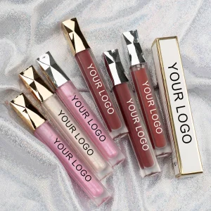 Wholesale Customized Logo Private Label Glossy Liquid Lipstick Moisturizing Matte Nude Long Lasting Lip Gloss