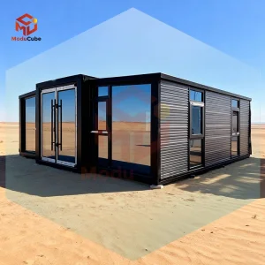 Moducube Ready-Made Glass Curtain 20FT Expandable Container House Modular Home Villas with Toilet for Office Use