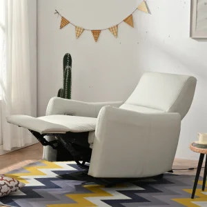 Modern Bedroom Living Room Hotel Comfortable Luxury Single Seat PU Padded Power Reclining Swivel Glider Sofa Chair