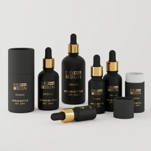 Custom Luxury Skin Care Packaging 15ml 30ml 2oz Liquid Empty Black 30 ml Glass Serum Dropper Bottle with Packaging Box