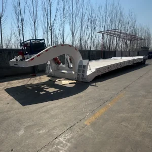 Gooseneck Flat Truck Lowboy Low Bed Trailer Shipping Container 100 Ton Lowbed Log Semi Trailer