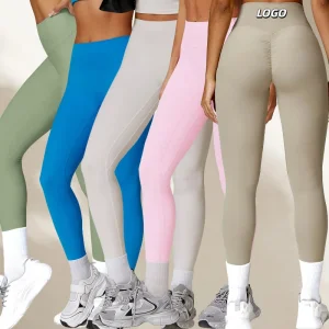 Women Quick-Dry High Waist Fitness Pants Solid Hip Lift Yoga Pants Scrunch Butt High Stretch Running Leggings