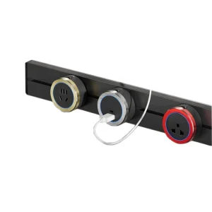 EU UK US Aluminum Power Track System Removable Wall Desk Mounted Rail Socket for Home and Office with Safety Lock Adapter