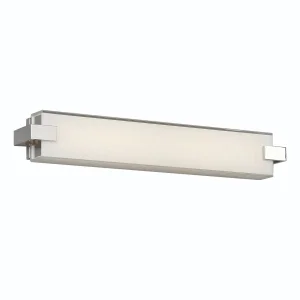 Hospitality Hotel Bathroom LED Vanity Light Rectangular Glass Sconce Over Mirror Hotel Wall Sconces Wholesale