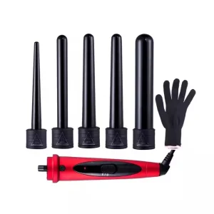 Professional 5 in 1 Curling Barrel Replaceable Ceramic Automatic Rotating Wave Curling Iron