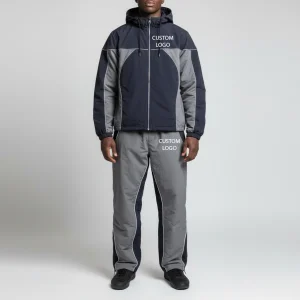 Breathable Printed Solid Winter Windbreaker Tracksuit Men Customized Regular Fit Fashion Drawstring Closure 2 Pcs windbreaker