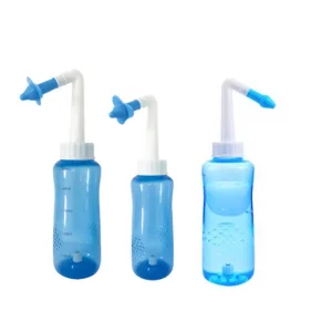 Limpa Nariz de Plástico 300/500ml Válvula Manual Irrigador Nasal Neti Pot Garrafa de Enxágue Nasal