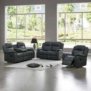 European Luxury Leather Recliner Sofa Set