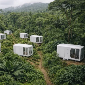 Casa cápsula prefabricada modular para proyectos de resorts en montañas y bosques, unidad de hotel cápsula para desarrolladores turísticos