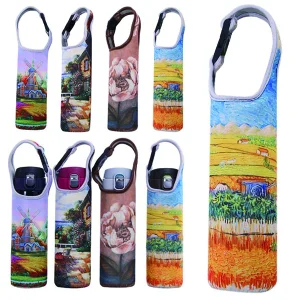 Neoprene water bottle carrier bag sleeve