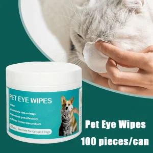 Toalhetes de Limpeza para Olhos de Animais de Estimação para Gatos, Limpe os Olhos para Remover Manchas de Lágrimas