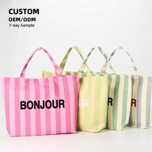 Custom Retro Canvas Tote Bag Eco-Friendly Cotton Shopping Bag