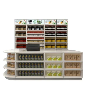 High-Density Single-Sided Supermarket Rack with Light Duty Checkout Counter Convenient Design for Convenience Stores