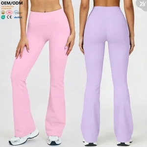 XW-ACK8002-3 Women High Waist Flare Leggings Waist 3D Hip Lifting Bootcut Gym Yoga Pants Flared Workout Wide-leg Pants