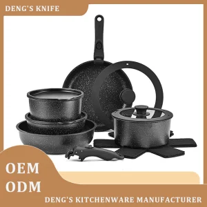 DS-2954B Non-Stick Pots and Pans Set Detachable Handle Cookware Sets Non Toxic Induction RV, Dishwasher/Oven Safe, Easy Clean Kitchen Cooking Set
