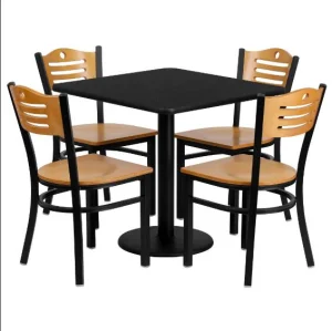 Custom square Oak Coffee Shop Furniture Commercial Solid Metal Seating Cafe Wood Wooden Restaurant Booth Table and Chairs Set