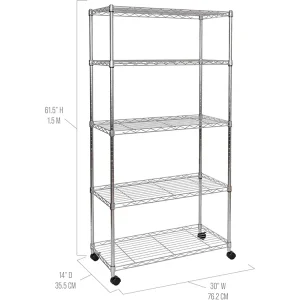 Wholesale 30"" W X 14"" D 5 Tier Wire Display Racks Metal Rack Storage Shef