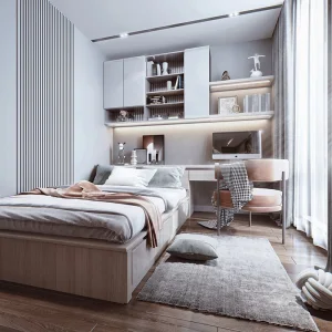 Australia White Home/ Hotel Furniture Wall Adult Mens Bedroom Tatami Double/ Single Bed Industrial Wooden Bed Storage with Large Cabinet Headboard