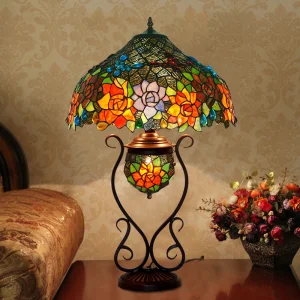 12" /16"/18" CE Approved Stained Glass Tiffany Table Lamp for Bedroom