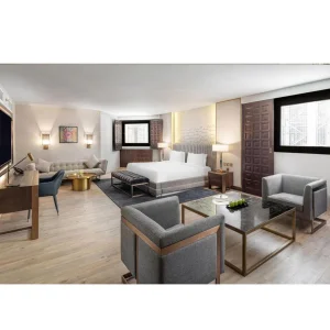 China Wholesale 5 Star Luxury Living Room Sofa Solid Wood Furniture Modern Bedroom Bed Wooden Hotel Furniture