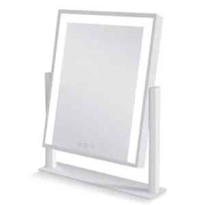 Modern Style for Hollywood LED Stripe Mirror 360 Degree Rotatable Adjustable Square Vanity Glass Metal Frame for Living Makeup