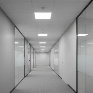 Office Ultra-Thin Panel Light IP54 Ik06 125lm/W, Ugr<19, Aluminum+PMMA
