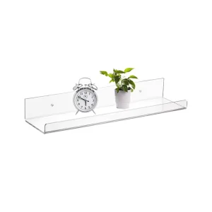 Transparent U-Shaped Wall-Mounted Acrylic Floating Shelf for Home Decor